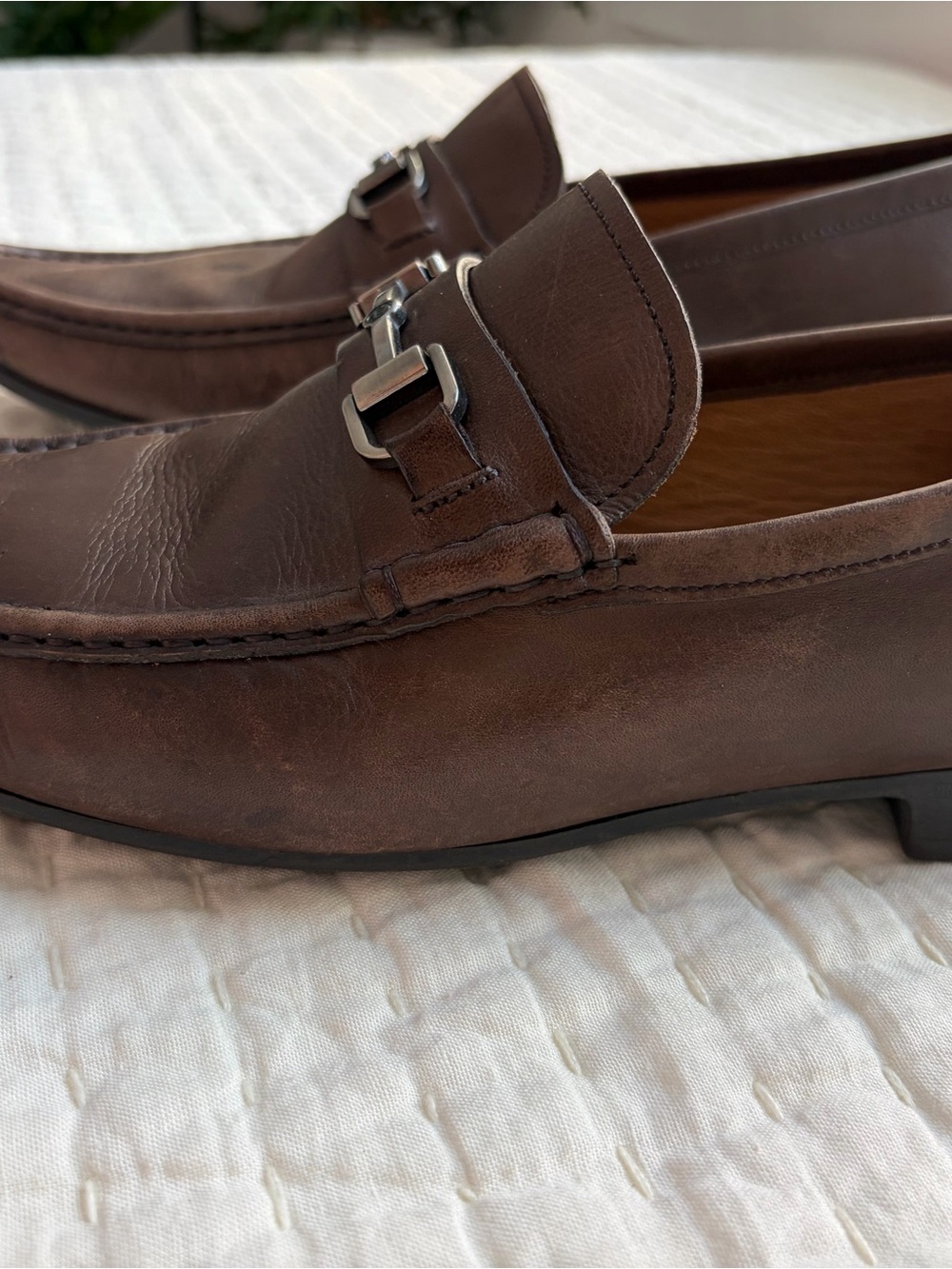 Peter Millar Crown Brown Leather Bit Loafers Men’s 11M Made in Brazil